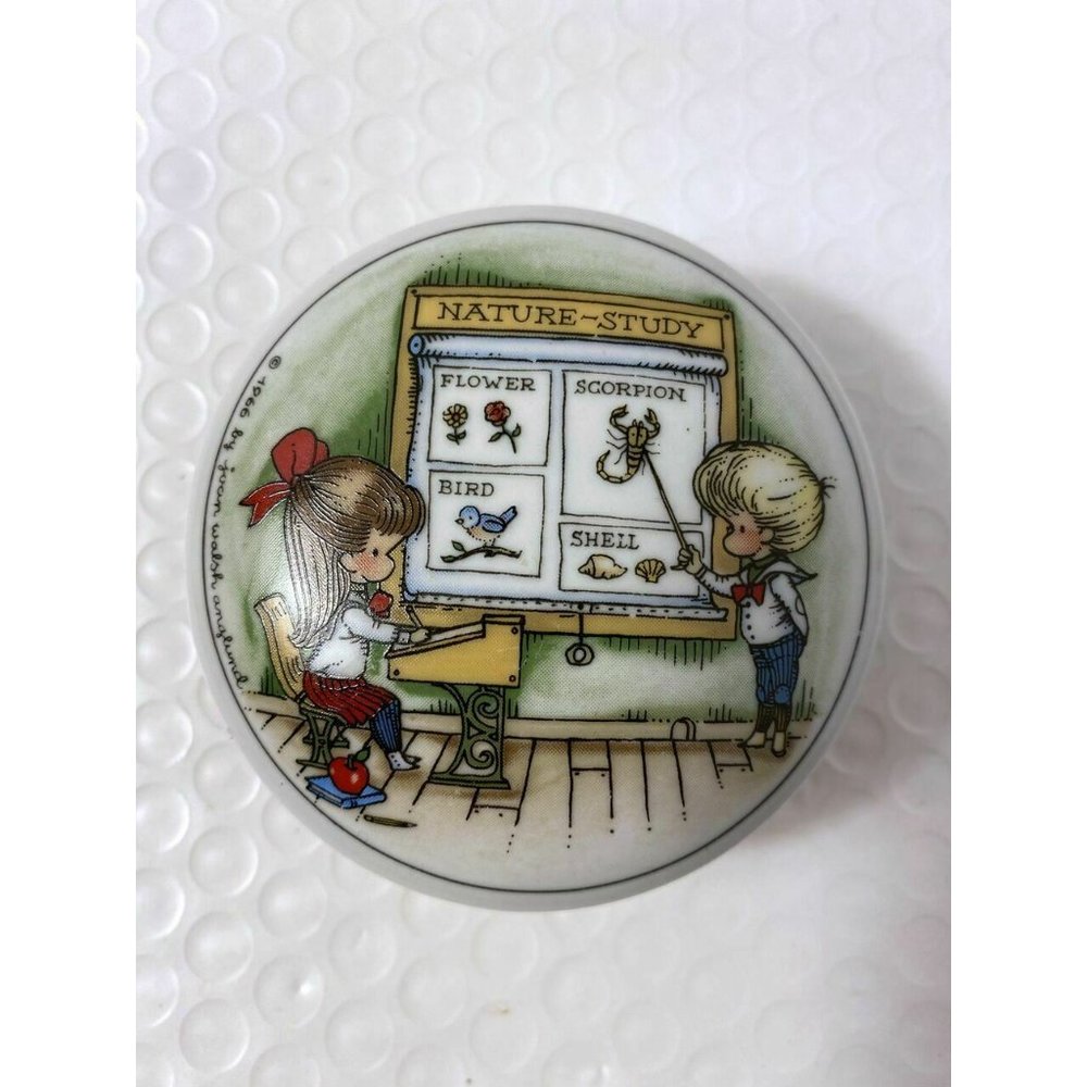 Vintage Ebeling & Reuss Nature Study Porcelain Box by Joan Walsh Anglund - 1966